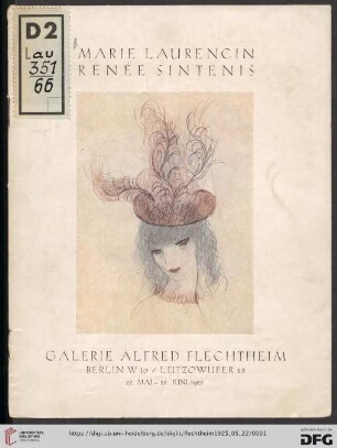Marie Laurencin und Renée Sintenis : 22. Mai - 19. Juni 1925