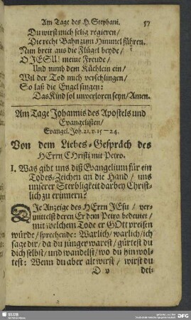 Am Tage des Johannis des Apostels und Evangelisten