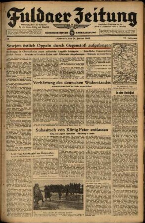 Ausgabe vom Mittwoch, den 24. Januar 1945.