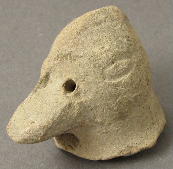 Animal head made of clay