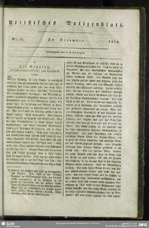 Artistisches Notizenblatt