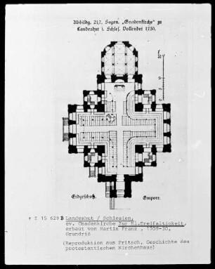 Landeshut, Evangelische Gnadenkirche Zur Heiligen Dreifaltigkeit, erbaut von Martin Franz, 1709-30