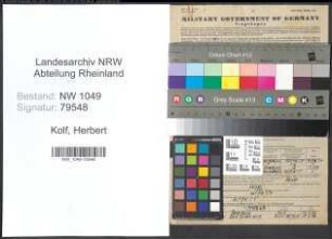 Entnazifizierung Herbert Kolf , geb. 13.01.1921 (Wirtschaftsjurist)
