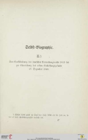 Selbst=Biographie II