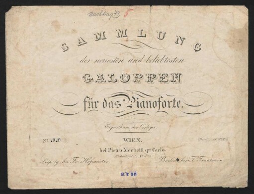 Lied Nr. 5 Jägers Lust. Jagd-Galoppe.