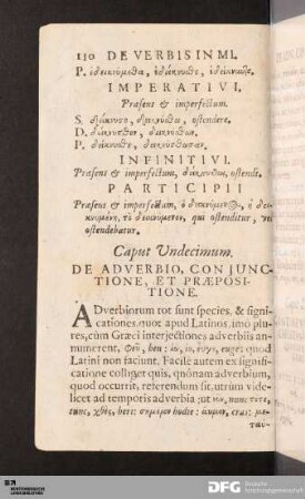 Caput Undecimum. De Adverbio, Conjunctione, et Praepositione.