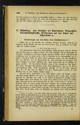 Erinnerungen aus dem Leben eines Landschullehrers