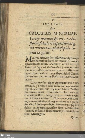 V. IΣOΨΗΦIA sive Calculus Minervae