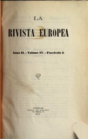 La rivista europea : rivista internazionale. 2,4. 1871