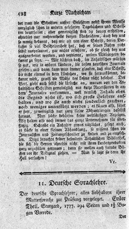 11. Deutsche Sprachlehre.
