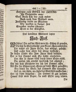 37-39, Des betrübten Wittwers letzter Nach-Ruff.