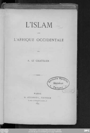 L' Islam dans l'Afrique occidentale