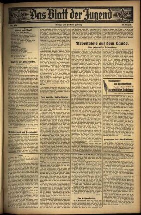 Zweite Ausgabe vom Mittwoch, den 24. August 1932.