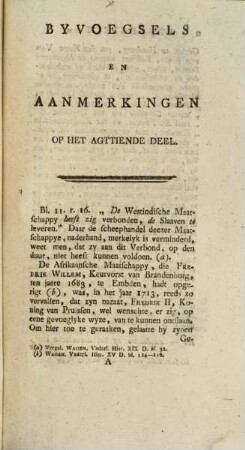 Byvoegsels En Aanmerkingen Voor Het ... Deel Der Vaderlandsche Historie Van Jan Wagenaar, 18