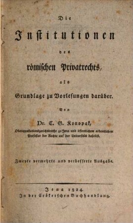 Die Institutionen des römischen Privatrechts