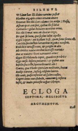 Ecloga Septima, Meliboeus.