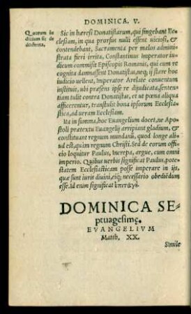Dominica Septuagesimae.