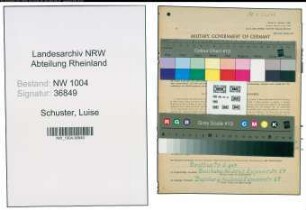 Entnazifizierung Luise Schuster , geb. 16.06.1901 ()