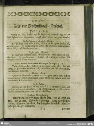[Nachmittags-Predigt. Hebr. V, 8. 9]