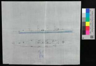 Projekte für Kleine Kreuzer: Handzeichnungen Kaiser Wilhelm II. auf Ölpapier, um 1914/1915
