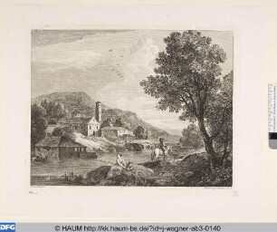 Landschaft mit Hirte und Angler