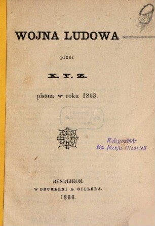 Wojna ludowa : pisana w roku 1863