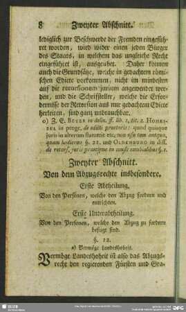 Zweyter Abschnitt. Von dem Abzugsrechte insbesondere