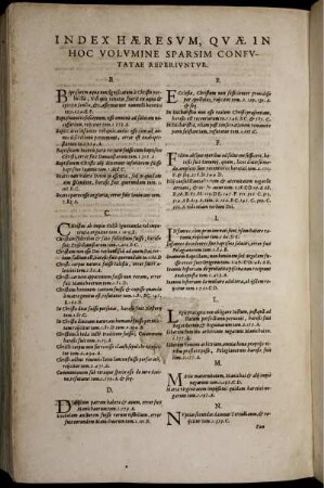 Index Haeresum, quae in hoc volumine sparsim confutatae reperiuntur