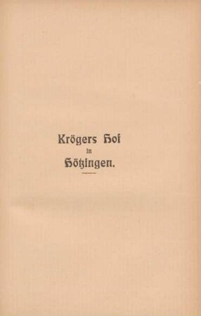 Krögers Hof in Hötzingen