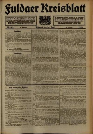 Ausgabe vom Mittwoch, den 24. Juni 1914.