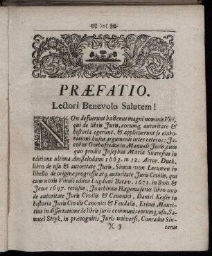 Præfatio. Lectori Benevolo Salutem!