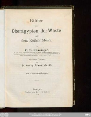 Bilder aus Oberägypten, der Wüste und dem Rothen Meere