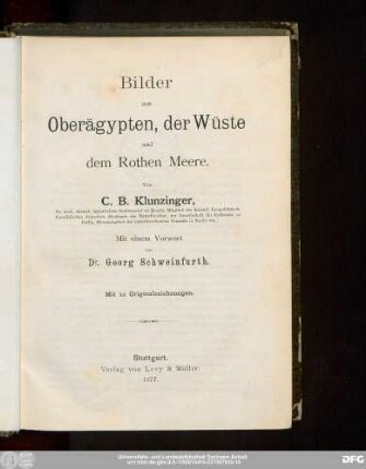 Bilder aus Oberägypten, der Wüste und dem Rothen Meere
