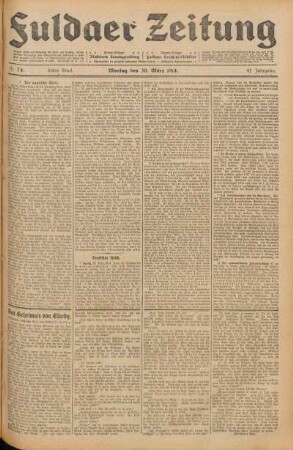 Ausgabe vom Montag, den 30. März 1914.