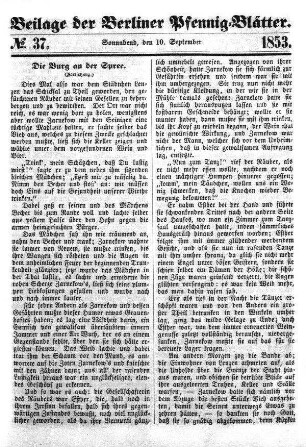 Beilage: No. 37, Sonnabend, den 10. September