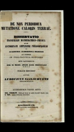De non periodica mutatione caloris terrae