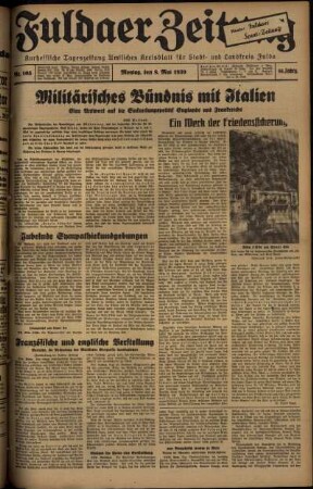 Ausgabe vom Montag, den 08. Mai 1939.