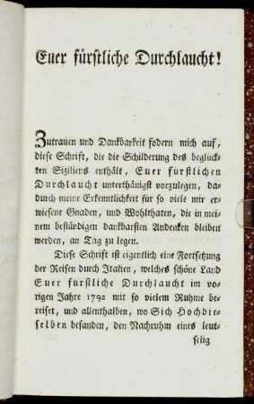 Euer fürstliche Durchlaucht!