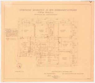 Städtische Neubauten an der Markgrafenstraße: Typ 3, Haus 10: Grundriss Erdgeschoss 1:50