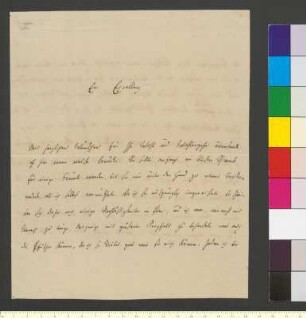 Brief von Platen-Hallermund, August von an Goethe, Johann Wolfgang von