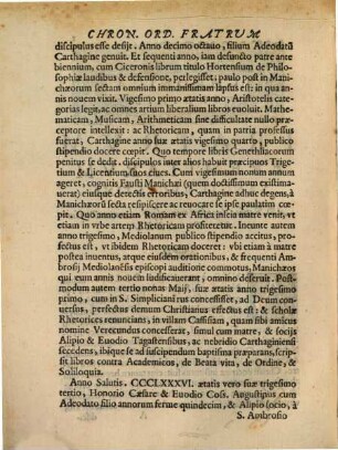 Iosephi Pamphili Chronica ordinis Fratrum Eremitarum S. Augustini