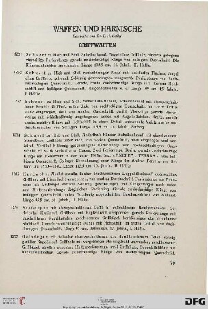 Waffen und Harnische (Nr. 1231-1300)