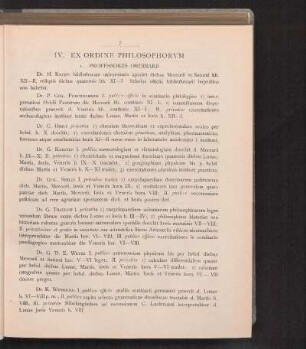 IV. Ex Ordine Philosophorvm