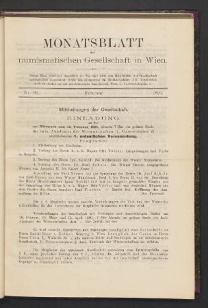 Nr. 91. Februar 1891