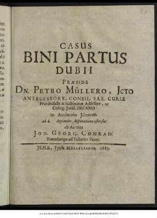 Casus Bini Partus Dubii