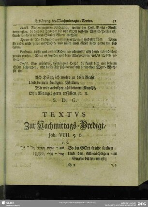 [Erklärung der Nachmittags-Predigt, Job. VIII. 5. 6.]