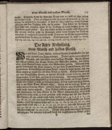 Die Achte Abtheilung. Vom Matsch und halben Matsch.