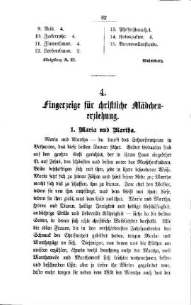 Fingerzeige für christliche Mädchenerziehung