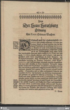 Der Extra-Ordinari Wachten