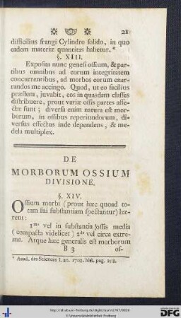 De Morborum Ossium Divisione.